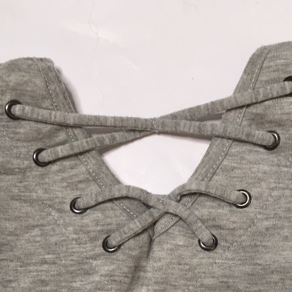 Afton Street Girls Grey Criss-Cross Back Tank Top - Picture 3 of 6